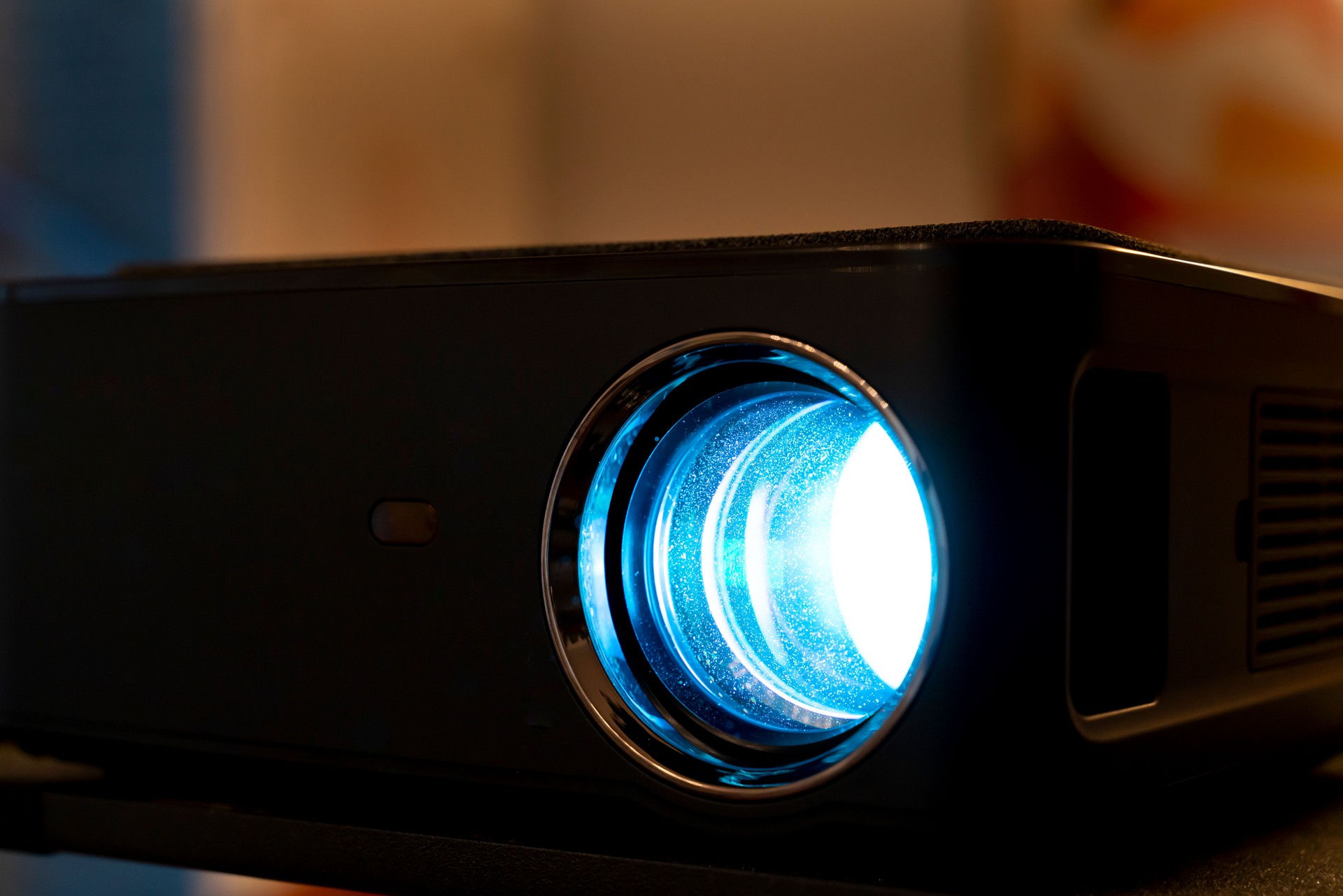 detail of a projector for watching movies at home